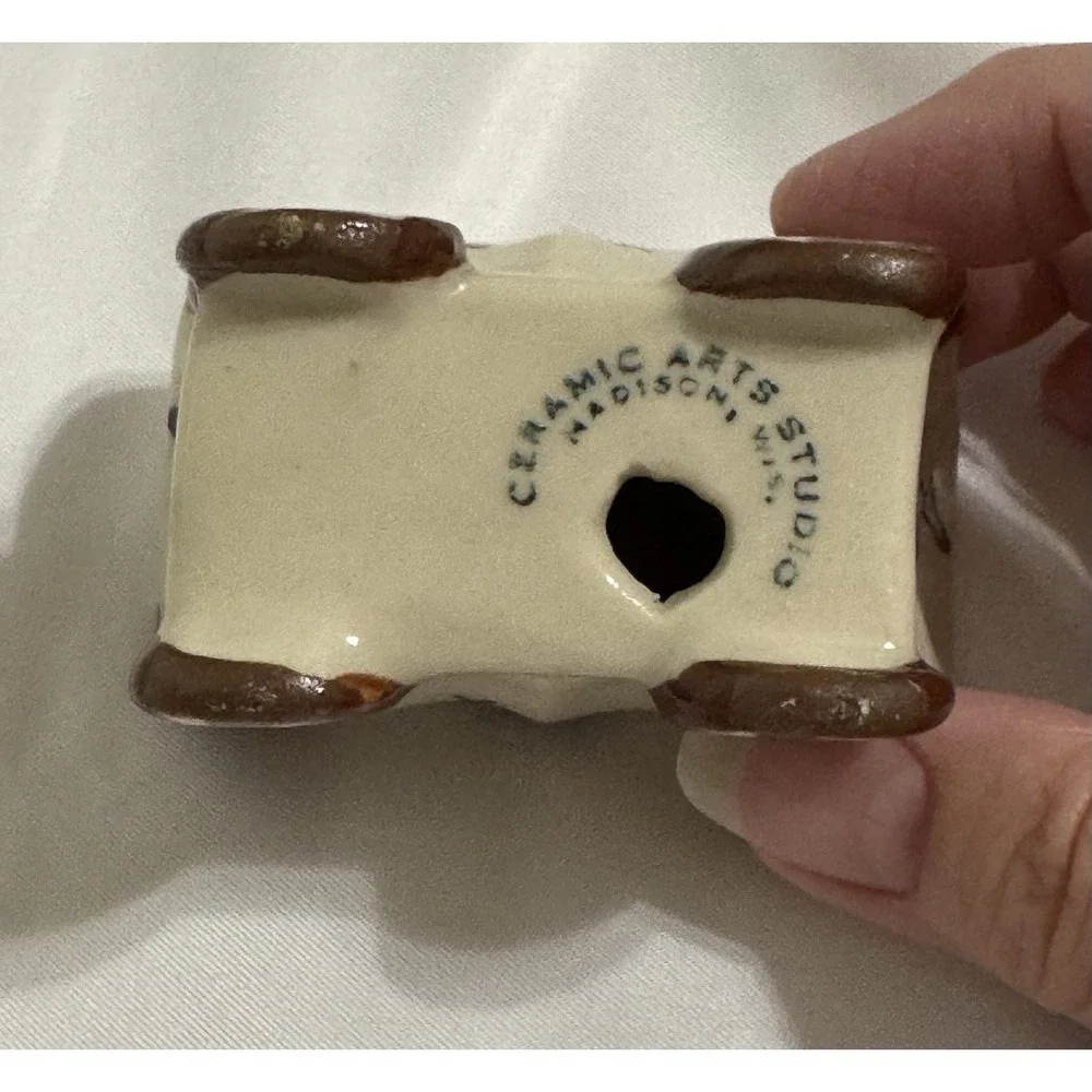 Vintage Porcelain Wagon Salt Shaker Only Western Country Cowboy